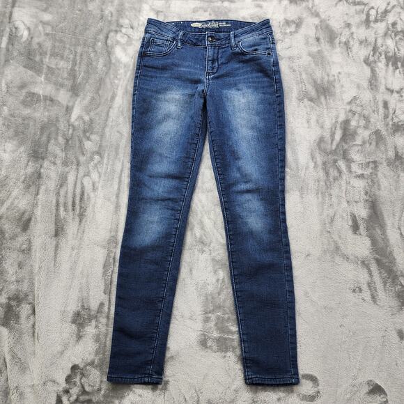 Old Navy Jeans Womens 2 Blue Mid Rise Rockstar Super Skinny Jegging Stretch - Picture 1 of 12